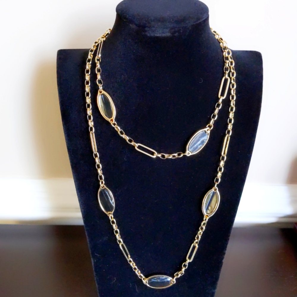 Chico's Necklace Adjustable Marble Look